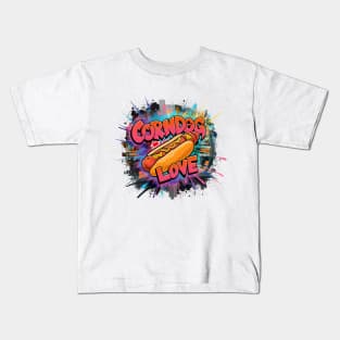 Corndog Love Design Kids T-Shirt